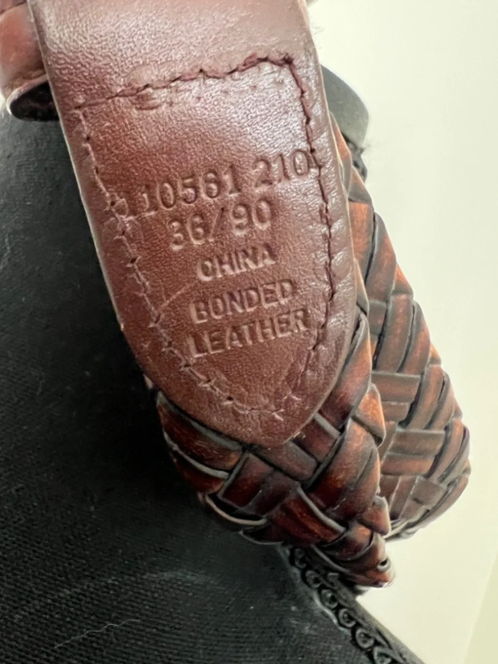 Men's Unbranded Vintage Brown Bonded Leather Braided Belt #110561 210